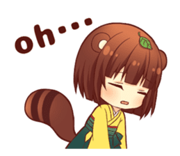 Tanuki & Fox girl sticker #13612676