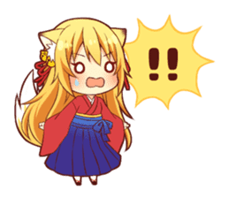 Tanuki & Fox girl sticker #13612677