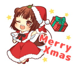 Tanuki & Fox girl sticker #13612680