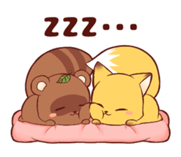 Tanuki & Fox girl sticker #13612682