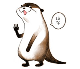 Playful otter sticker #13618127