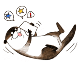 Playful otter sticker #13618136