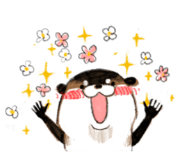 Playful otter sticker #13618145