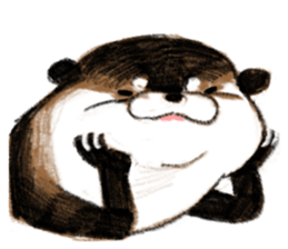 Playful otter sticker #13618147