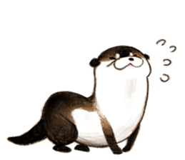 Playful otter sticker #13618165