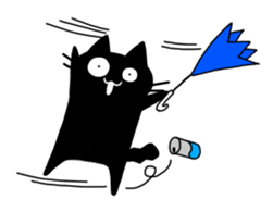 droll black cats 3 sticker #13618847