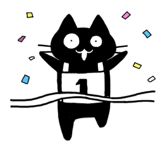 droll black cats 3 sticker #13618860