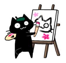 droll black cats 3 sticker #13618868