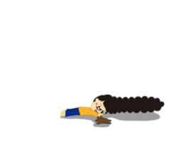 Naughty pre-schooler and baby sticker #13619599