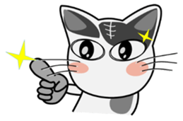 White&Black cat Lin 2nd sticker #13621207