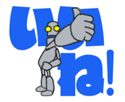 Tin robot with big letter(animation) sticker #13622313