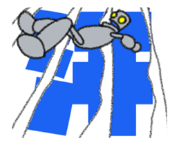 Tin robot with big letter(animation) sticker #13622328