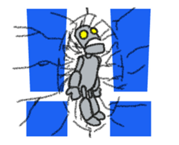 Tin robot with big letter(animation) sticker #13622331