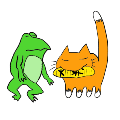 Cat & frog 6