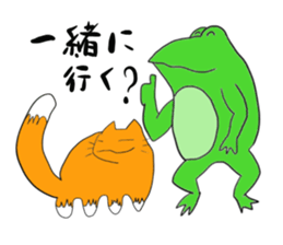 Cat & frog 6 sticker #13626379