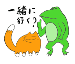 Cat & frog 6 sticker #13626379