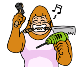 A funny gorilla's sticker sticker #13630625