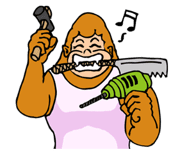 A funny gorilla's sticker sticker #13630625