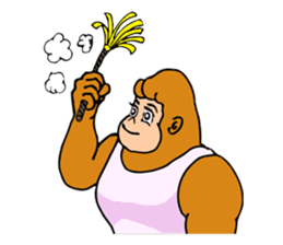 A funny gorilla's sticker sticker #13630627