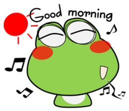 Frog in rainy day sticker #13632334