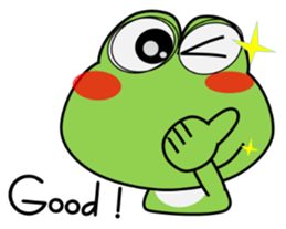 Frog in rainy day sticker #13632337