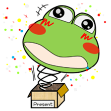 Frog in rainy day sticker #13632338