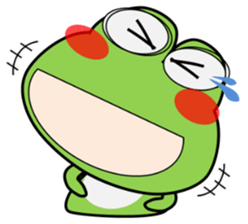 Frog in rainy day sticker #13632339