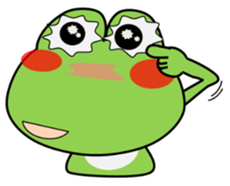 Frog in rainy day sticker #13632342