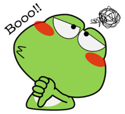 Frog in rainy day sticker #13632343