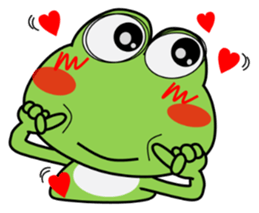 Frog in rainy day sticker #13632344