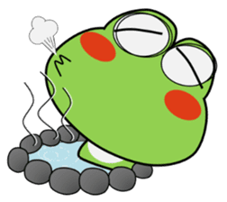 Frog in rainy day sticker #13632347