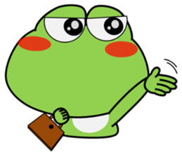 Frog in rainy day sticker #13632349