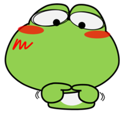 Frog in rainy day sticker #13632350