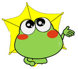 Frog in rainy day sticker #13632352
