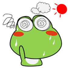 Frog in rainy day sticker #13632353