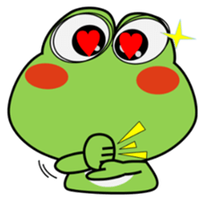Frog in rainy day sticker #13632355