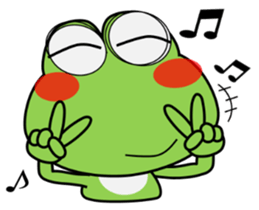 Frog in rainy day sticker #13632357
