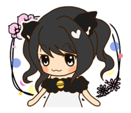 Girl like cat sticker #13633598