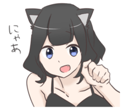 japanese cat girl sticker #13634079
