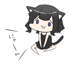 japanese cat girl sticker #13634081
