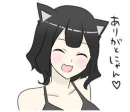 japanese cat girl sticker #13634088