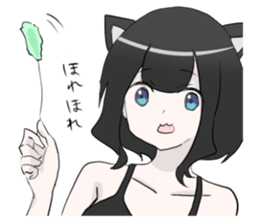 japanese cat girl sticker #13634090