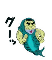 Kind human face fish Mr.Gen sticker #13635080