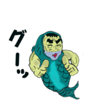 Kind human face fish Mr.Gen sticker #13635080