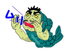 Kind human face fish Mr.Gen sticker #13635082