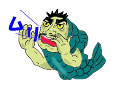 Kind human face fish Mr.Gen sticker #13635082