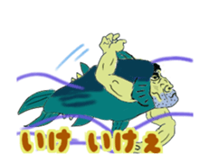 Kind human face fish Mr.Gen sticker #13635085