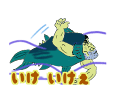 Kind human face fish Mr.Gen sticker #13635085