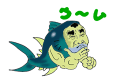 Kind human face fish Mr.Gen sticker #13635087