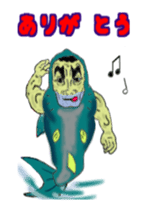 Kind human face fish Mr.Gen sticker #13635096